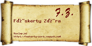 Fáskerty Zóra névjegykártya